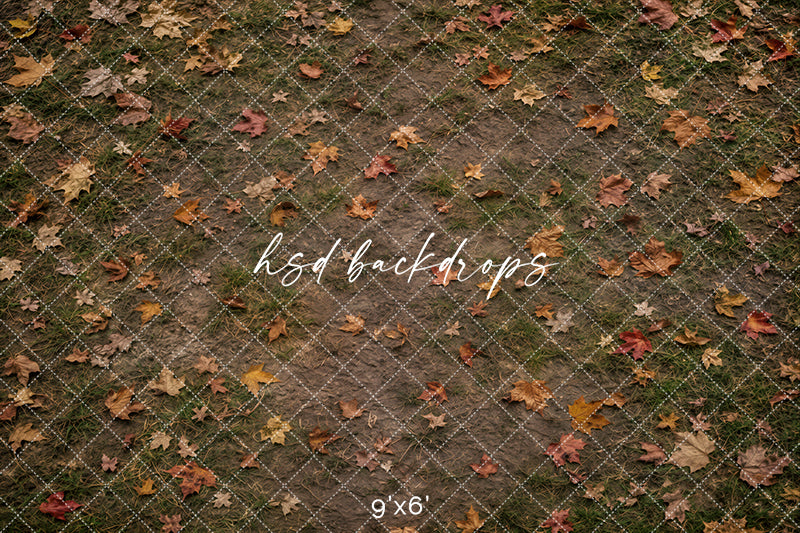 Fallen Leaves Orchard Floor Photography Backdrop – Rustic Fall Studio Floor | HSD Backdrops