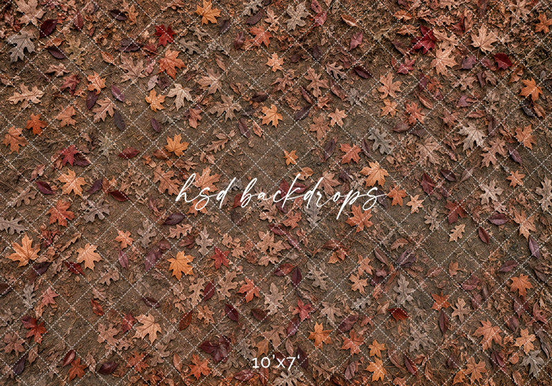 Autumn Leaf Scatter Photography Floor Backdrop – Rustic Fall Studio Floor | HSD Backdrops
