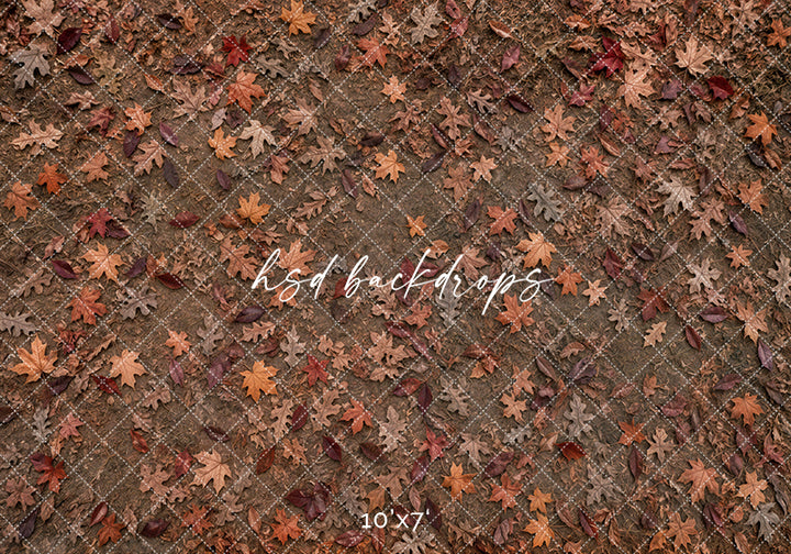 Autumn Leaf Scatter Photography Floor Backdrop – Rustic Fall Studio Floor | HSD Backdrops