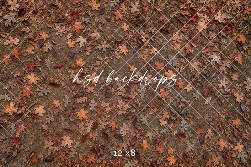 Autumn Leaf Scatter Photography Floor Backdrop – Rustic Fall Studio Floor | HSD Backdrops