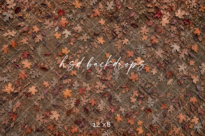 Autumn Leaf Scatter Photography Floor Backdrop – Rustic Fall Studio Floor | HSD Backdrops