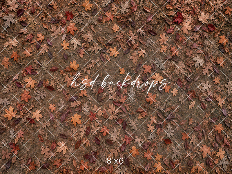 Autumn Leaf Scatter Floor Mat – Rustic Fall Studio Floor | HSD Backdrops