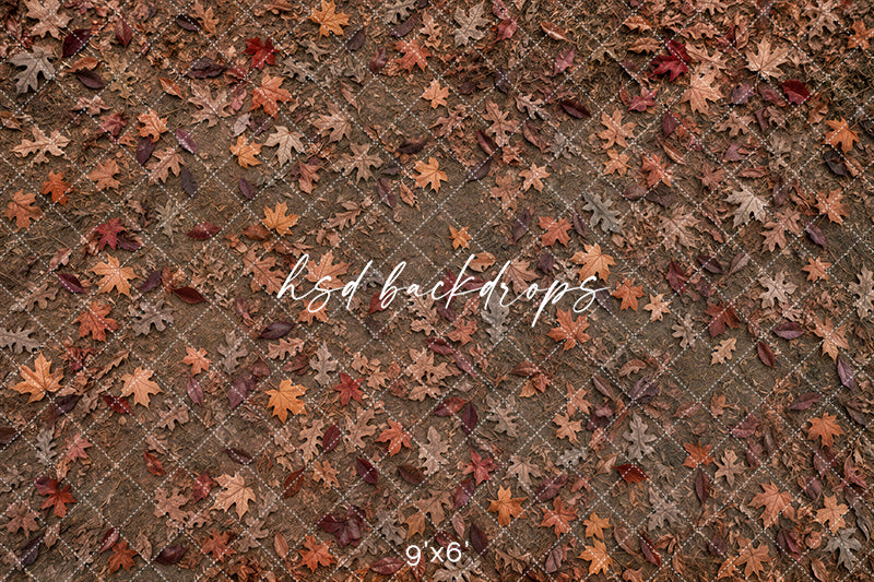 Autumn Leaf Scatter Photography Floor Backdrop – Rustic Fall Studio Floor | HSD Backdrops