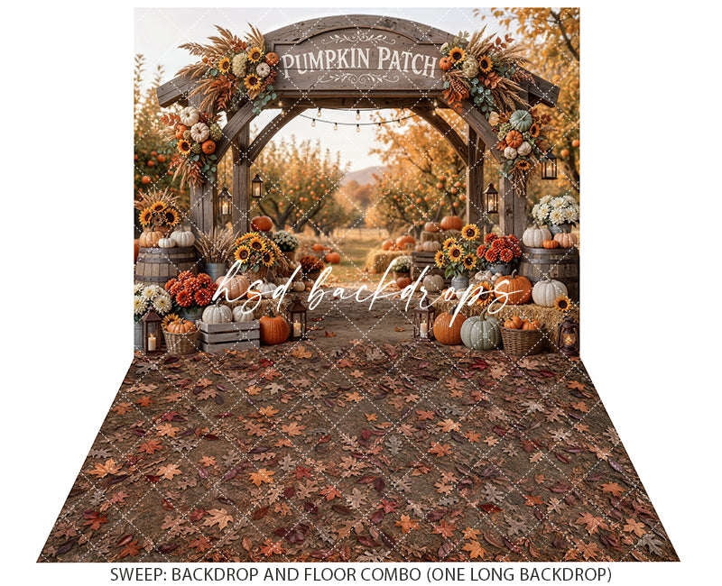 Pumpkin Patch Harvest Arch Photography Backdrop – Cozy Fall Studio Scene | HSD Backdrops