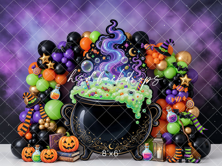 Witch’s Brew Cauldron Photography Backdrop – Whimsical Halloween Studio Scene | HSD Backdrops