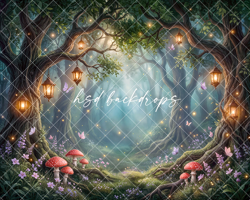 Fairy Forest Photography Backdrop – Firefly Lantern Grove Fairytale Scene | HSD Backdrops