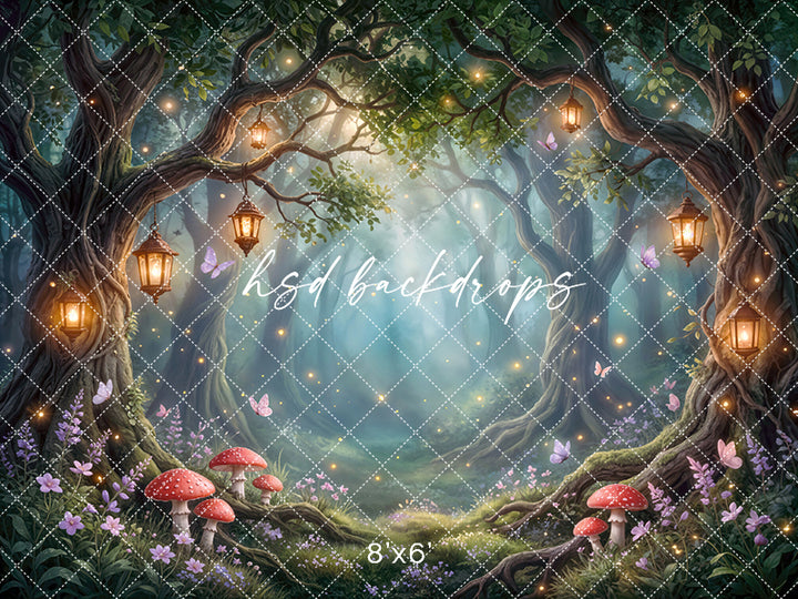 Fairy Forest Photography Backdrop – Firefly Lantern Grove Fairytale Scene | HSD Backdrops