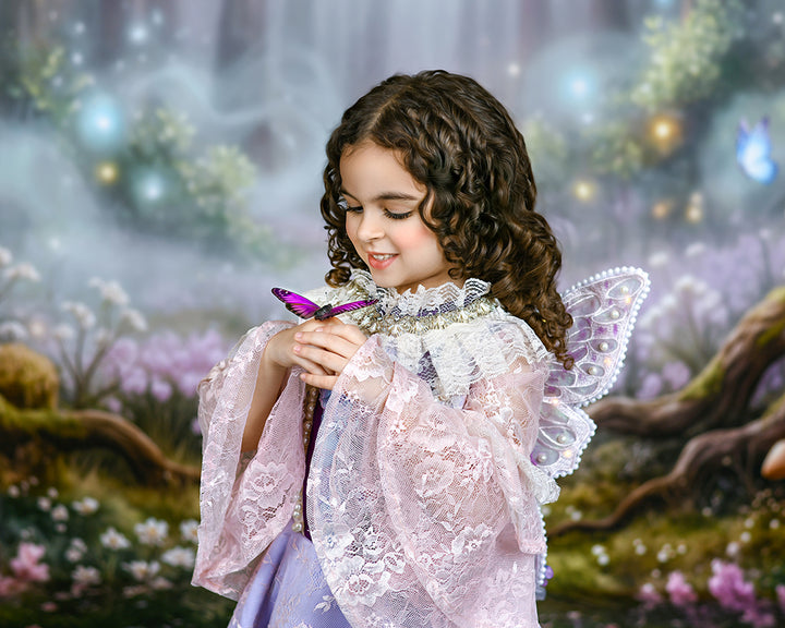 Enchanted Butterfly Forest Photography Backdrop – Magical Woodland Fairytale Scene | HSD Backdrops
