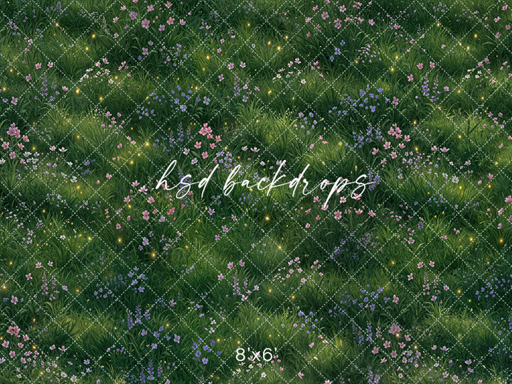 Enchanted Firefly Meadow Photography Backdrop – Magical Woodland Fairytale Floor Scene | HSD Backdrops