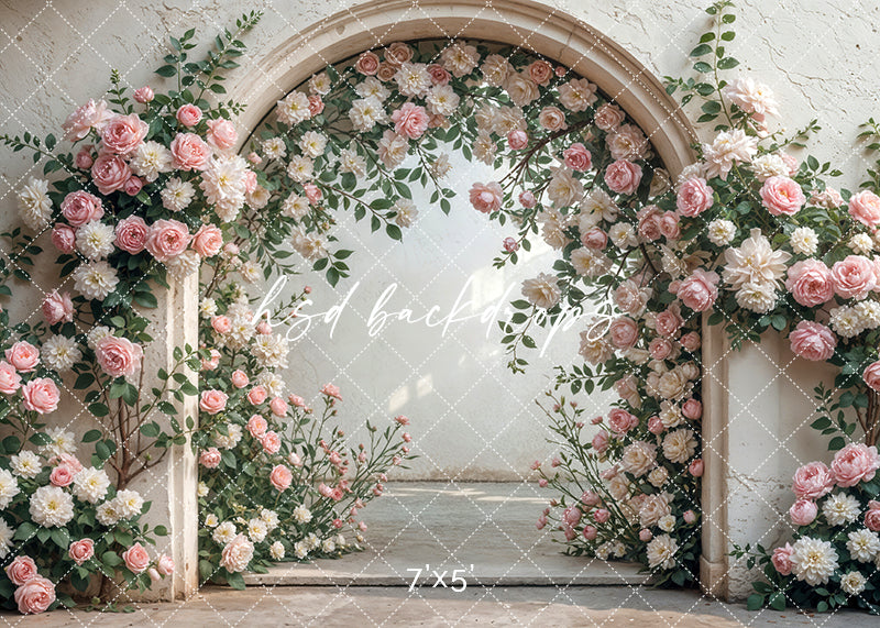 Arched Rose Garden Wall Maternity Backdrop for Photos – HSD Photography ...