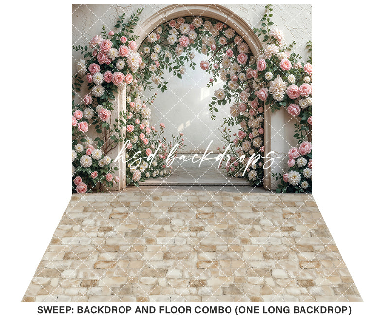 Arched Rose Garden Wall Maternity Backdrop for Photos – HSD Photography ...