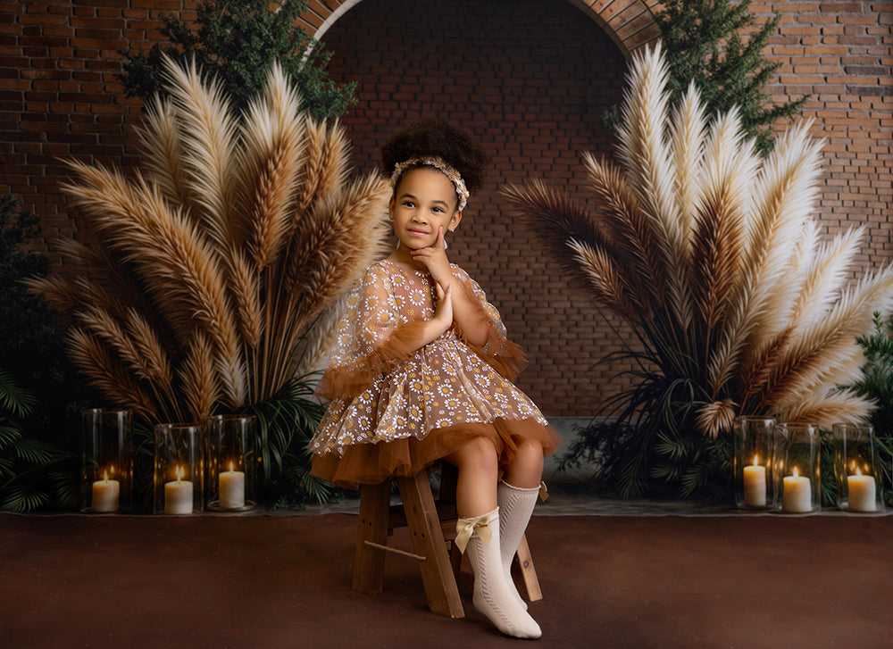 Boho Arch Brick Wall - HSD Photography Backdrops 