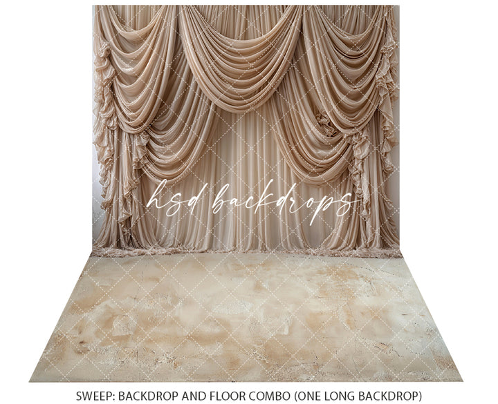 Champagne Cascade – Draped Fabric Photography Backdrop