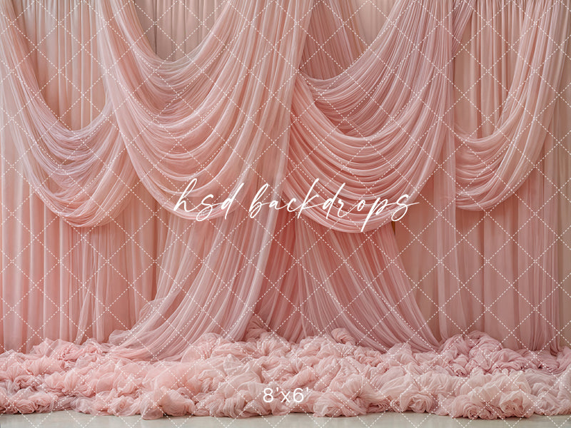 Blush Silk Cascade – Draped Fabric Backdrop