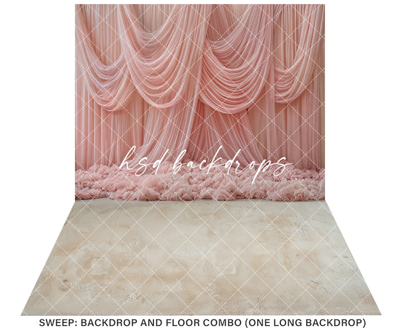 Blush Silk Cascade – Draped Fabric Backdrop