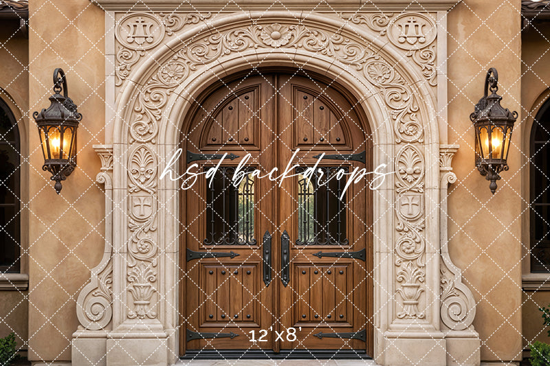 Hacienda Archway Entrance – Ornate Spanish Door Backdrop | HSD Backdrops