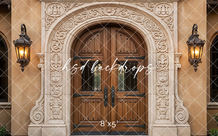 Hacienda Archway Entrance – Ornate Spanish Door Backdrop | HSD Backdrops