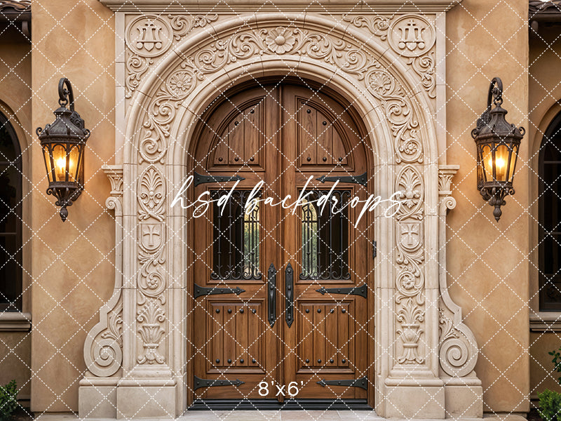 Hacienda Archway Entrance – Ornate Spanish Door Backdrop | HSD Backdrops