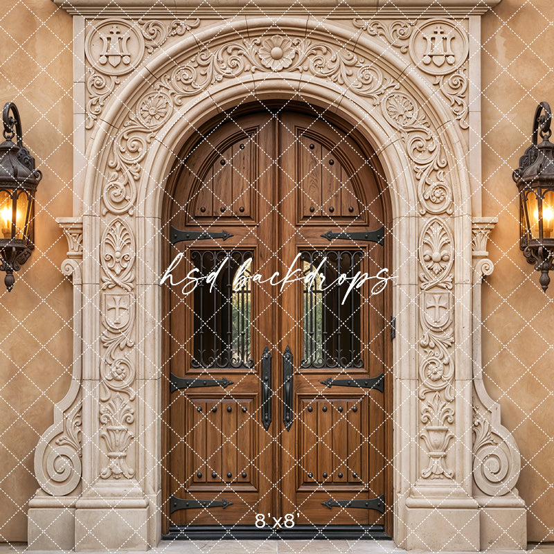 Hacienda Archway Entrance – Ornate Spanish Door Backdrop | HSD Backdrops