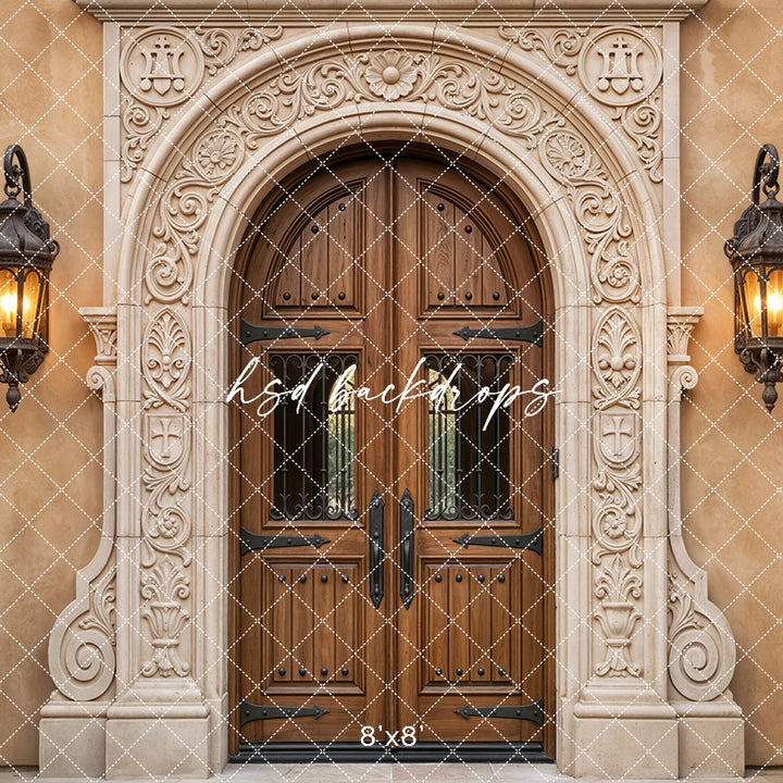 Hacienda Archway Entrance – Ornate Spanish Door Backdrop | HSD Backdrops