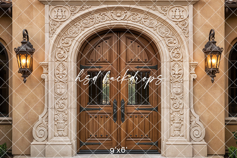 Hacienda Archway Entrance – Ornate Spanish Door Backdrop | HSD Backdrops