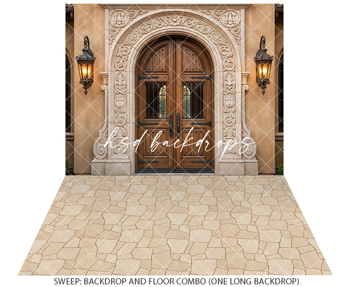 Hacienda Archway Entrance – Ornate Spanish Door Backdrop | HSD Backdrops