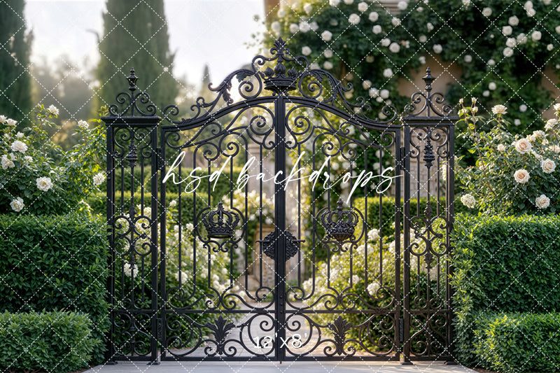 Royal Garden Gates – Elegant Floral Backdrop | HSD Backdrops
