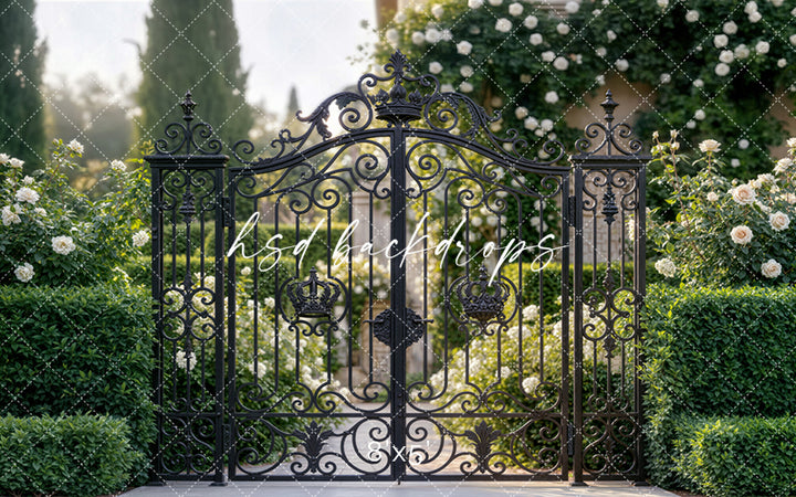 Royal Garden Gates – Elegant Floral Backdrop | HSD Backdrops