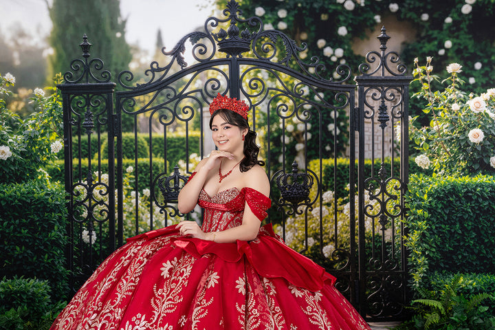 Royal Garden Gates – Elegant Floral Backdrop | HSD Backdrops