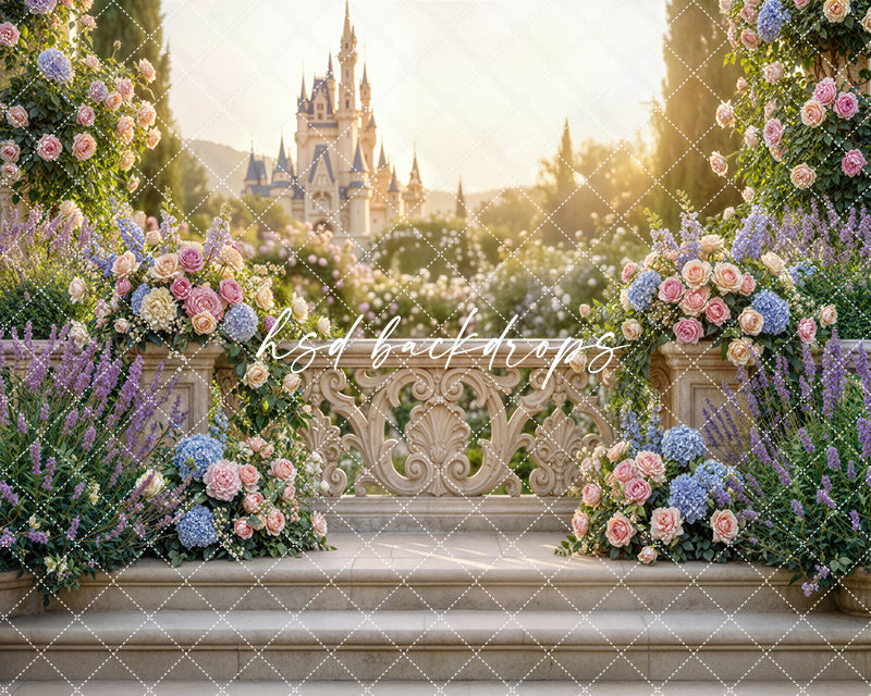 Royal Garden Terrace – Castle View Backdrop | HSD Backdrops