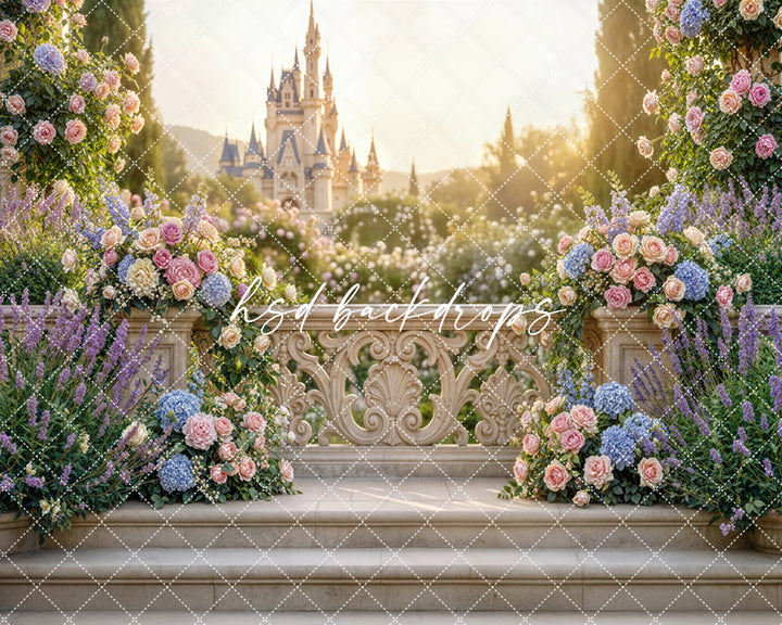 Royal Garden Terrace – Castle View Backdrop | HSD Backdrops