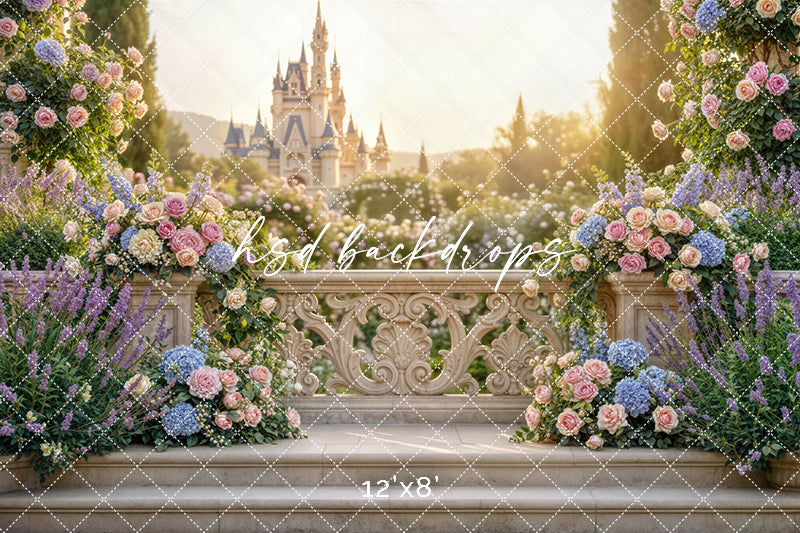 Royal Garden Terrace – Castle View Backdrop | HSD Backdrops