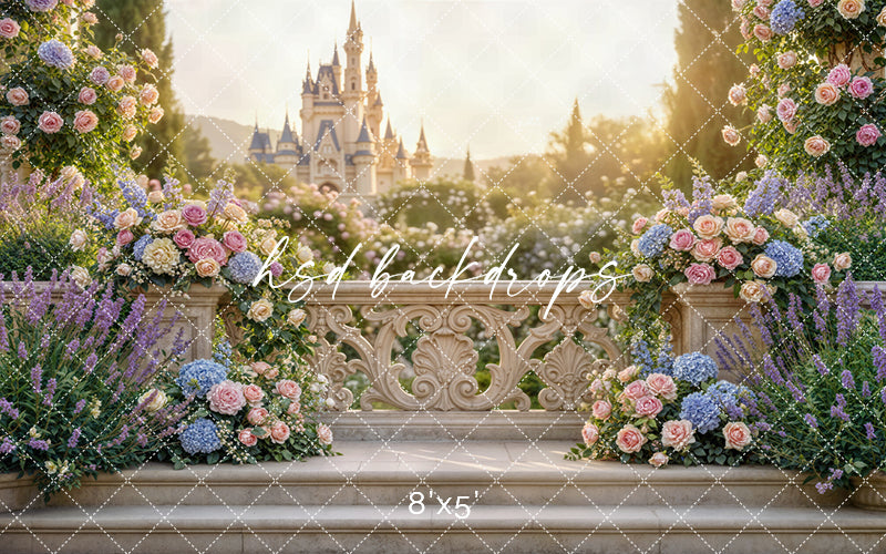 Royal Garden Terrace – Castle View Backdrop | HSD Backdrops