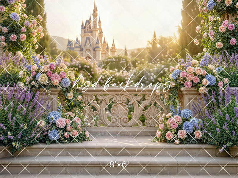 Royal Garden Terrace – Castle View Backdrop | HSD Backdrops