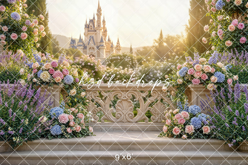 Royal Garden Terrace – Castle View Backdrop | HSD Backdrops