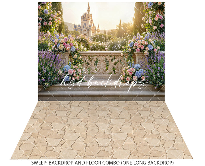 Royal Garden Terrace – Castle View Backdrop | HSD Backdrops