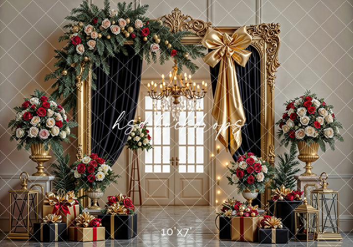 Golden Gala – Christmas Photography Backdrop