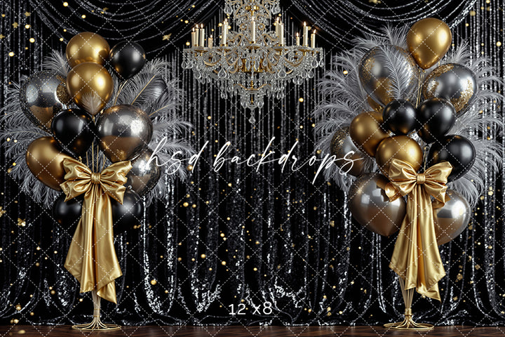 Midnight Sparkle – New Year’s Eve Photography Backdrop