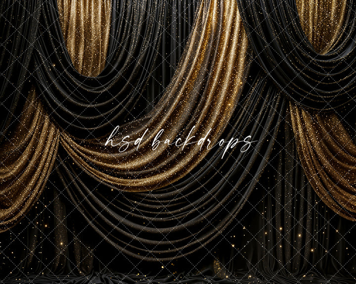 Midnight Gold Elegance – New Year’s Eve Photography Backdrop