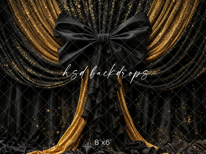 Golden Noir Bow – New Year’s Eve Photography Background