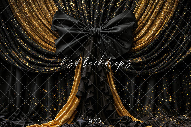 Golden Noir Bow – New Year’s Eve Photography Background