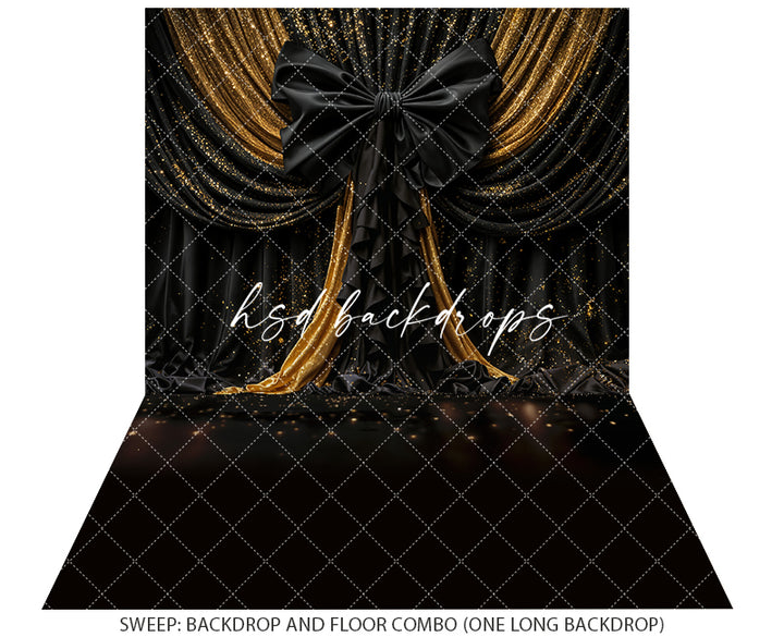 Golden Noir Bow – New Year’s Eve Photography Background