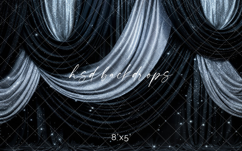 Silver Stardust Drapes – New Year’s Eve Photography Backdrop