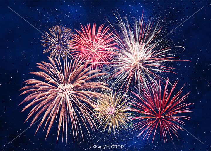 FOURTH OF JULY FIREWORKS (POLY) - HSD Photography Backdrops 
