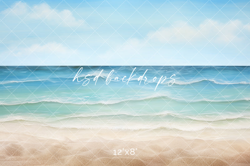 Tropical Seaside Beach Backdrop for Photography | Summer Backdrop