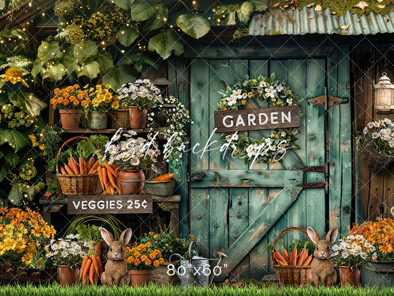 Spring Easter Backdrop for Pictures | Rustic Garden Shed Door – HSD ...