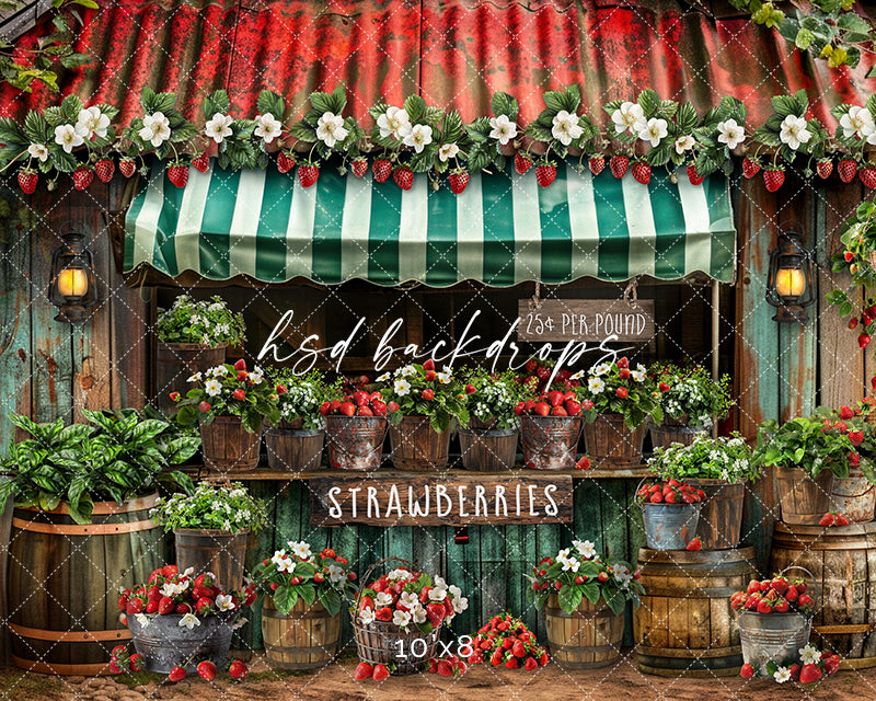 Spring Summer Backdrop for Pictures | Strawberry Shack