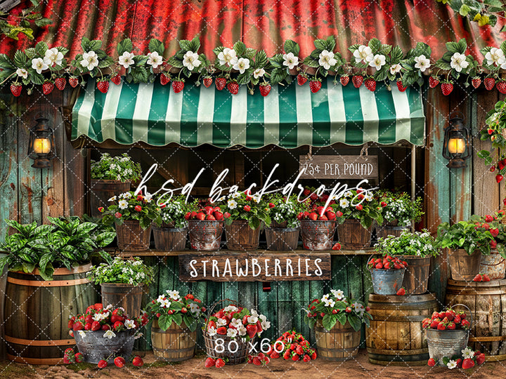 Spring Summer Backdrop for Pictures | Strawberry Shack