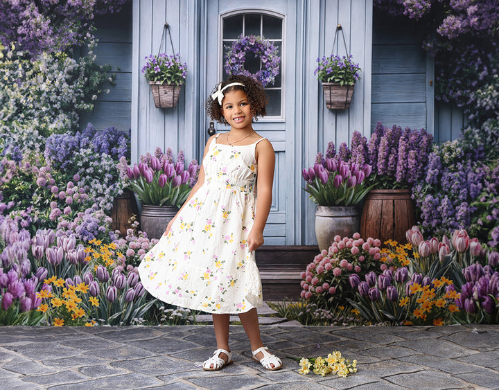 Little Blue Spring Cottage - HSD Photography Backdrops 