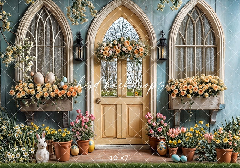 Charming Easter Cottage Door - HSD Photography Backdrops 